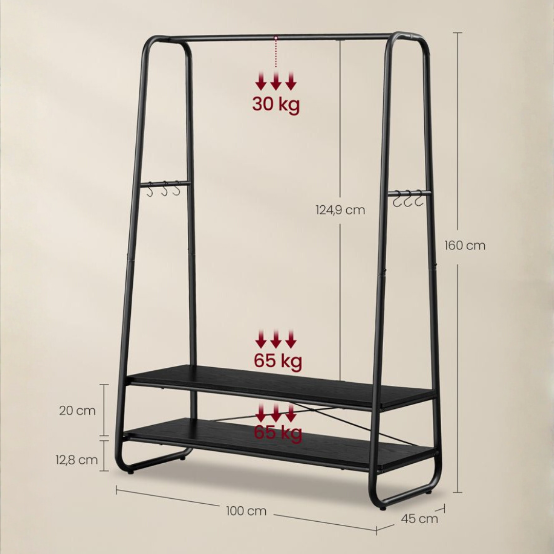 Lomi garderobestativ Sort