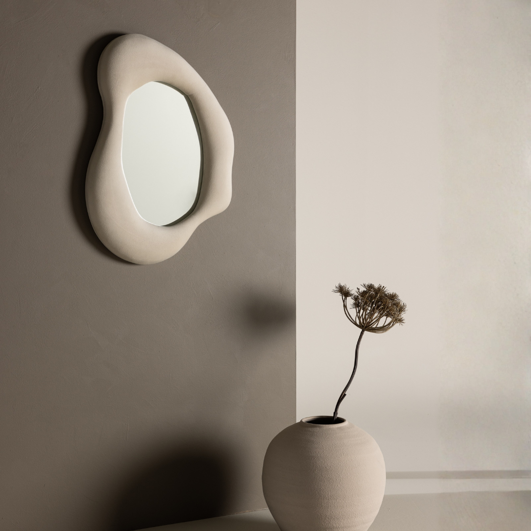 Louisville spejl 70 CM Beige